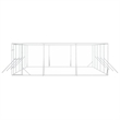 vidaXL Heavy Duty Galvanized Steel Outdoor Dog Kennel in Silver