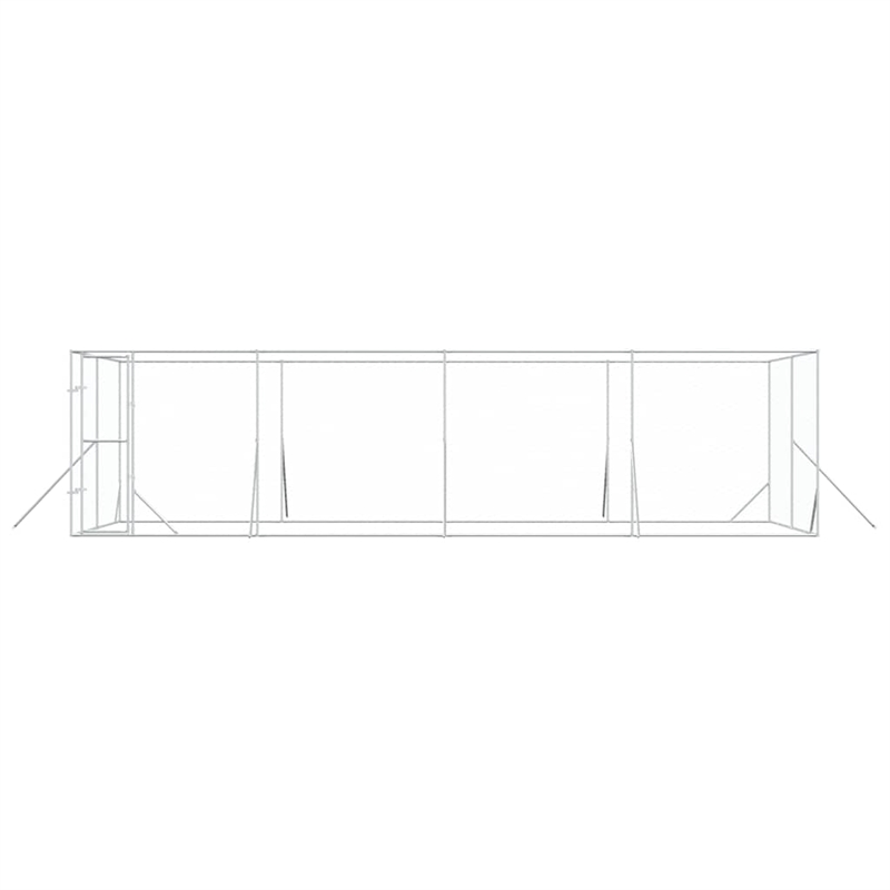 vidaXL Galvanized steel Outdoor Dog Kennel in Silver