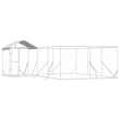 vidaXL Galvanized steel Outdoor Dog Kennel in Silver