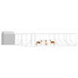 vidaXL Galvanized steel Outdoor Dog Kennel in Silver