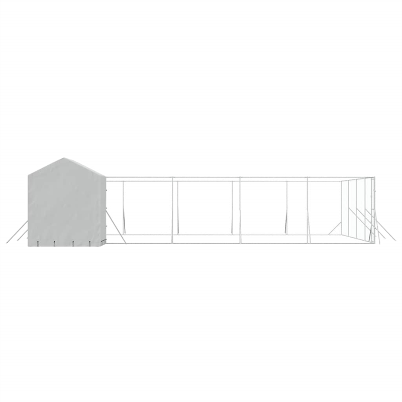 vidaXL Galvanized steel Outdoor Dog Kennel in Silver
