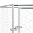 vidaXL Galvanized steel Outdoor Dog Kennel in Silver