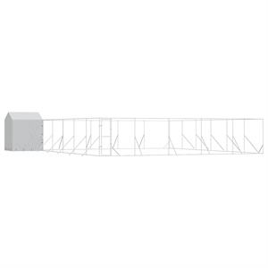 vidaXL Galvanized steel Outdoor Dog Kennel in Silver