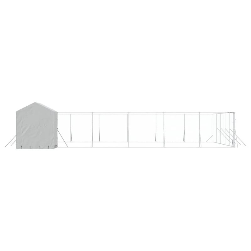 vidaXL Galvanized steel Outdoor Dog Kennel in Silver