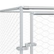 vidaXL Galvanized steel Outdoor Dog Kennel in Silver