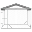 vidaXL Galvanized steel Outdoor Dog Kennel in Silver