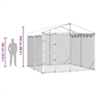 vidaXL Galvanized steel Outdoor Dog Kennel in Silver