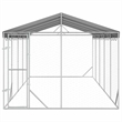 vidaXL Galvanized steel Outdoor Dog Kennel in Silver