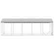 vidaXL Galvanized steel Outdoor Dog Kennel in Silver