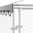 vidaXL Galvanized steel Outdoor Dog Kennel in Silver