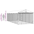 vidaXL Galvanized steel Outdoor Dog Kennel in Silver