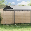 vidaXL Galvanized steel Outdoor Dog Kennel in Silver