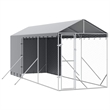 vidaXL Galvanized steel Outdoor Dog Kennel in Silver