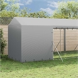 vidaXL Galvanized steel Outdoor Dog Kennel in Silver