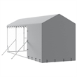 vidaXL Galvanized steel Outdoor Dog Kennel in Silver