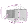 vidaXL Galvanized steel Outdoor Dog Kennel in Silver