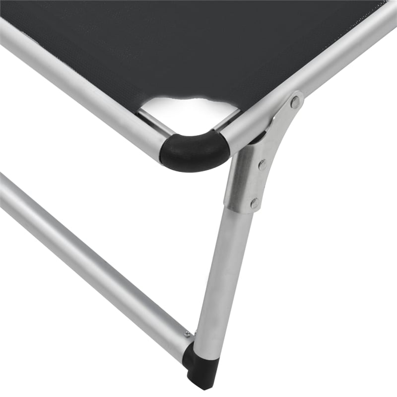 vidaXL Foldable Sun Lounger in Black