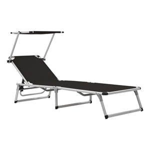 vidaXL Foldable Sun Lounger in Black