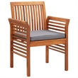 vidaXL Dining Chair in Brown Frame and Dark Grey Cushion (Set of 2)