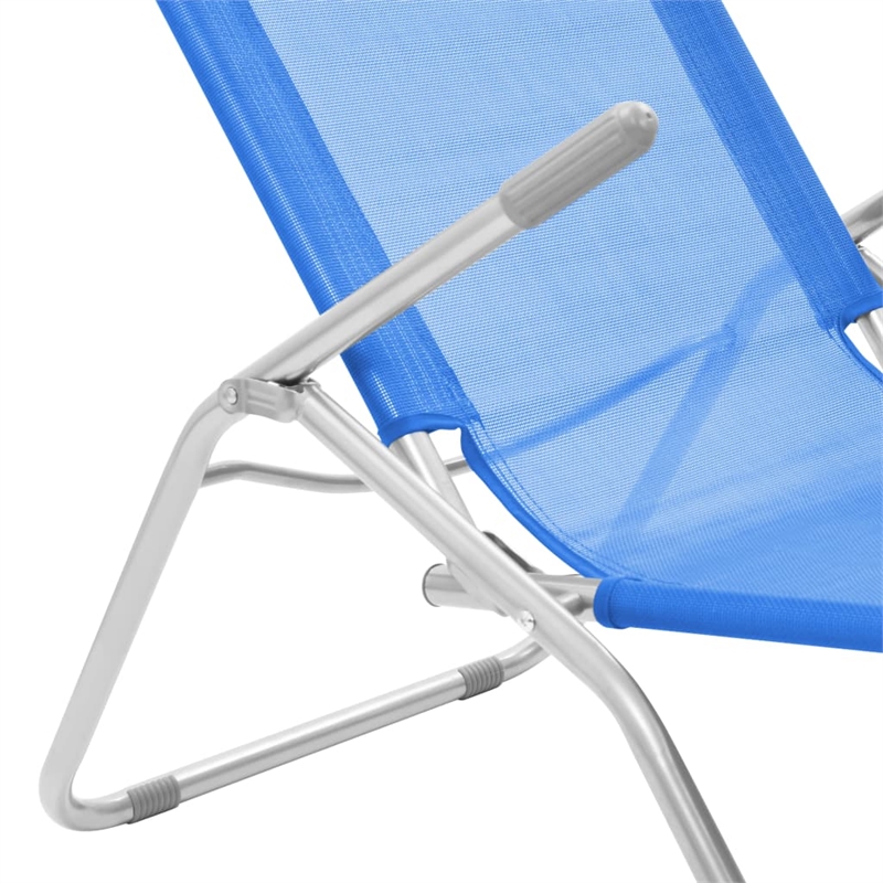 vidaXL Powder-Coated Steel Sun Lounger in Blue (Set of 2)