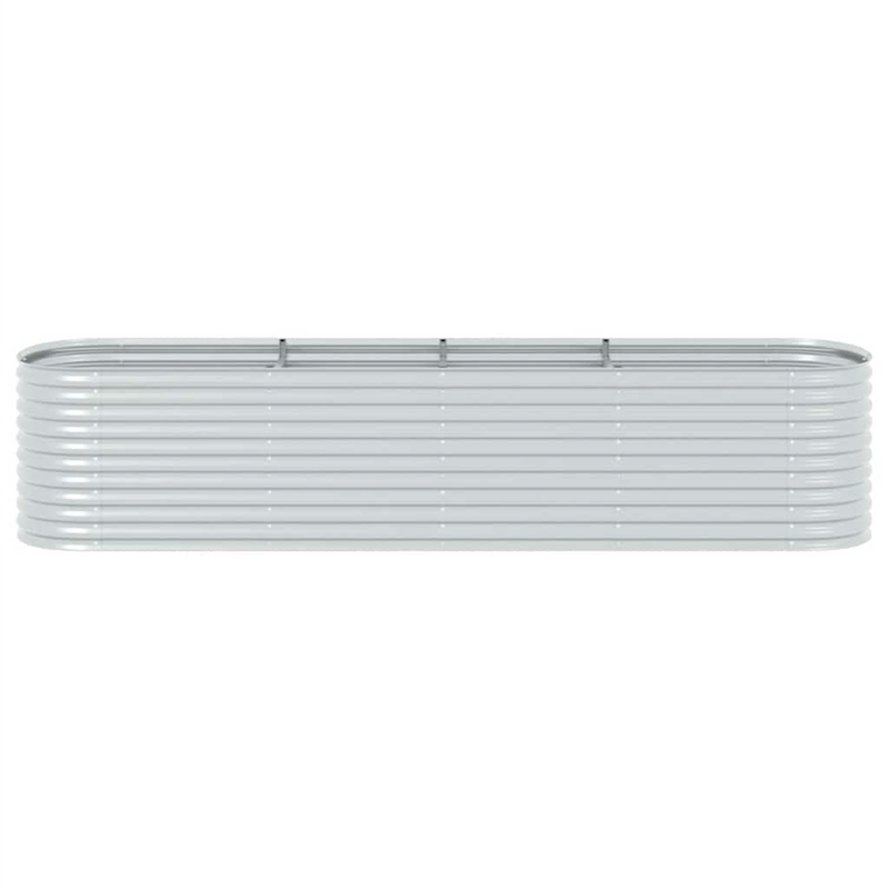 vidaXL Large Galvanized Steel Raised Garden Bed in Silver