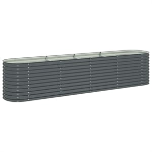vidaXL Galvanized Steel Raised Garden Bed in Gray