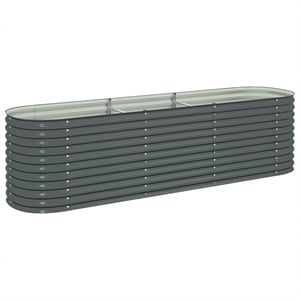 vidaXL Galvanized Steel Raised Garden Bed in Gray
