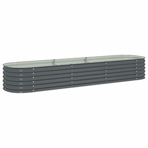 vidaXL Large Galvanized Steel Raised Garden Bed in Gray