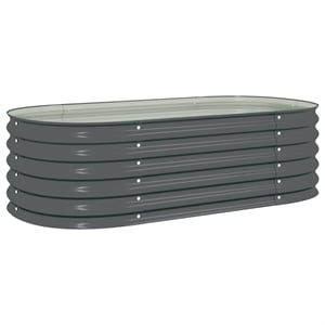 vidaXL Galvanized Steel Raised Garden Bed in Gray