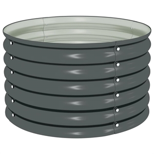 vidaXL Medium Galvanized Steel Raised Garden Bed in Gray