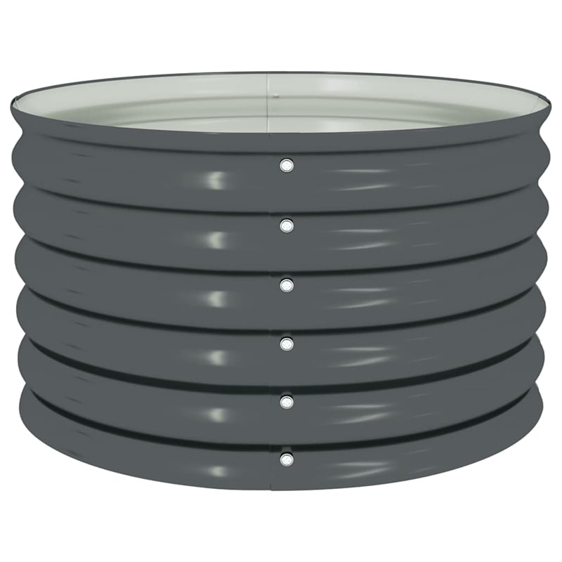 vidaXL Medium Galvanized Steel Raised Garden Bed in Gray