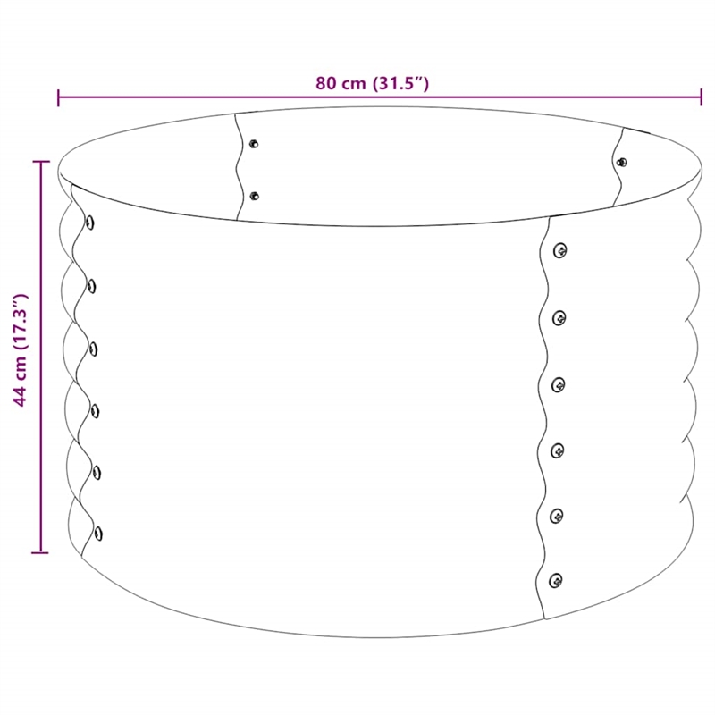 vidaXL Medium Galvanized Steel Raised Garden Bed in Gray
