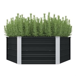 vidaXL Galvanized Steel Garden Planter in Anthracite