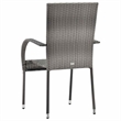 vidaXL Poly Rattan Standard Stackable Dining Chair in Gray (Set of 2)