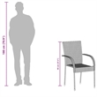 vidaXL Poly Rattan Standard Stackable Dining Chair in Gray (Set of 2)