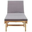 vidaXL Solid Acacia Wood Foldable Sun Lounger in Dark Gray