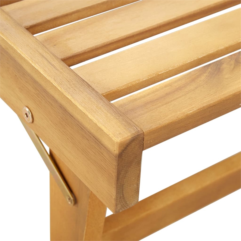 vidaXL Solid Acacia Wood Foldable Sun Lounger in Dark Gray