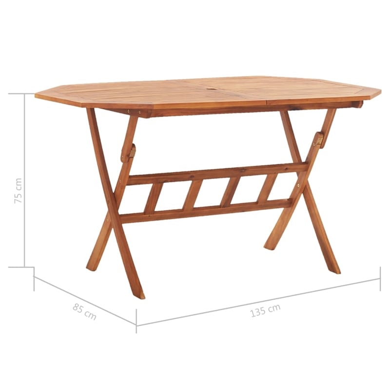vidaXL Acacia Wood Garden Table in Brown
