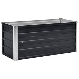 vidaXL Galvanized Steel Raised Garden Bed in Anthracite