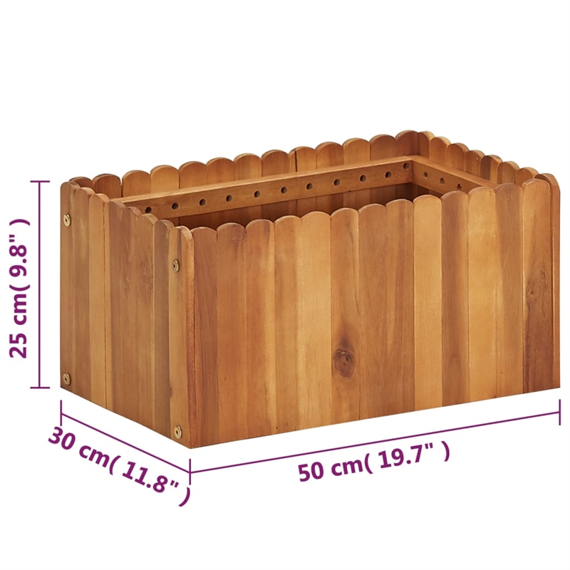 vidaXL Solid Acacia Wood Raised Garden Bed in Natural