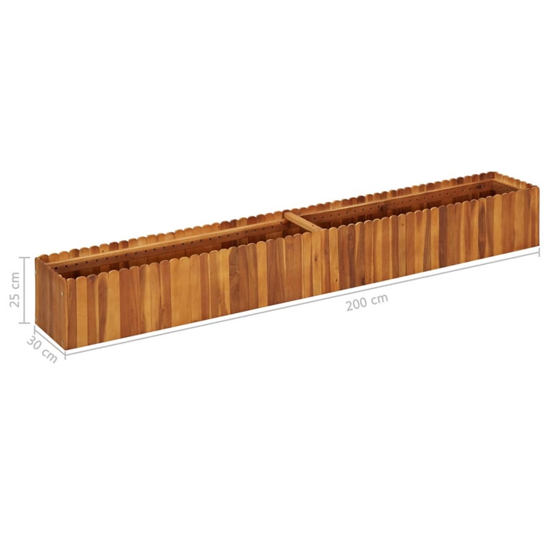 vidaXL Solid Acacia Wood Raised Garden Bed in Natural
