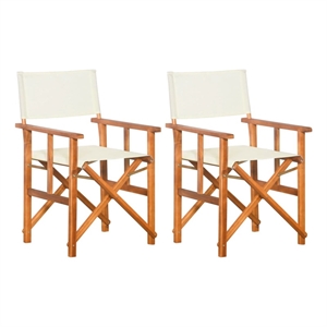 vidaXL Director Chair in Brown and Cream (Set of 2)