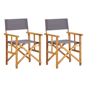 vidaXL Director Chair in Brown and Dark Gray (Set of 2)