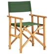 vidaXL Chair in Natural Wood Color and Green (Set of 2)