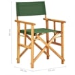 vidaXL Chair in Natural Wood Color and Green (Set of 2)