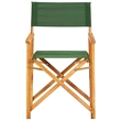 vidaXL Solid Acacia Wood and Polyester Chair in Natural Wood and Green