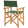 vidaXL Solid Acacia Wood and Polyester Chair in Natural Wood and Green