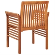 vidaXL Solid Acacia Wood Dining Chair in Brown Frame and Cream Cushion