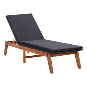vidaXL Rattan Sun Lounger in Black and Brown