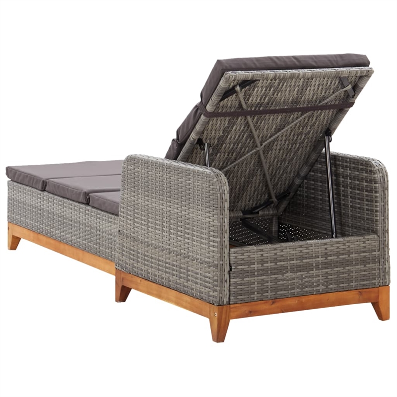 vidaXL Sun Lounger in Gray
